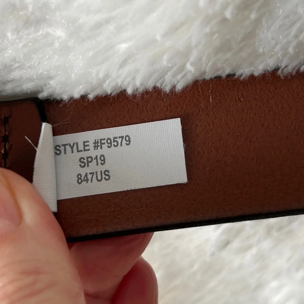 J. Crew Brown Leather Belt with Gold Buckle